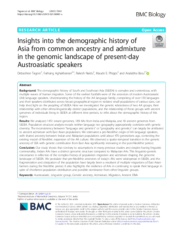 (PDF) Insights into the demographic history of Asia from common ...