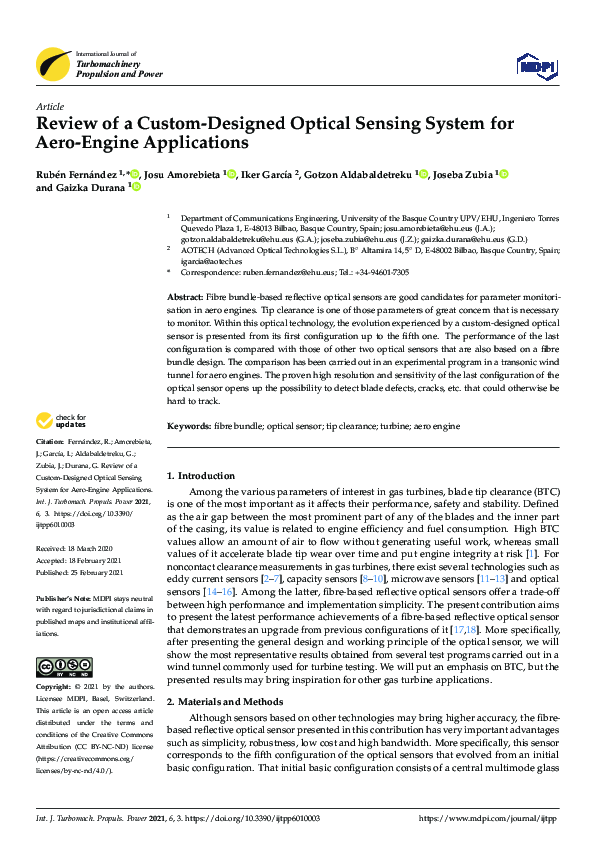 (PDF) Review of a Custom-Designed Optical Sensing System for Aero ...