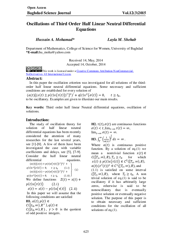 (PDF) Oscillations of Third Order Half Linear Neutral Differential ...