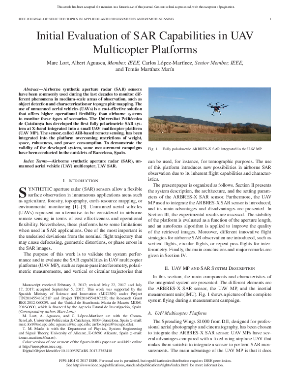 (PDF) Initial Evaluation of SAR Capabilities in UAV Multicopter Platforms