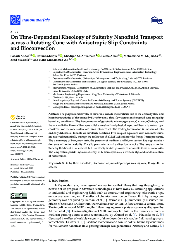 (PDF) On Time-Dependent Rheology of Sutterby Nanofluid Transport across ...