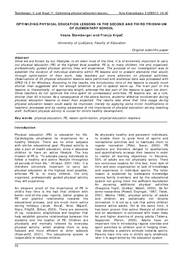 (PDF) Optimizing physical education lessons in the second and third ...