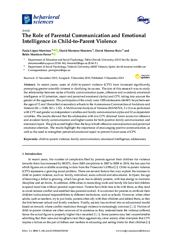 (PDF) The Role of Parental Communication and Emotional Intelligence in ...