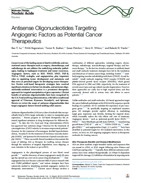 (PDF) Antisense Oligonucleotides Targeting Angiogenic Factors as ...