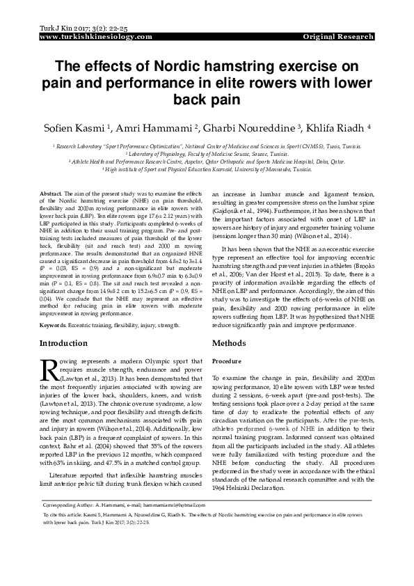 (PDF) The effects of Nordic hamstring exercise on pain and performance ...