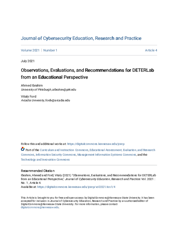 (PDF) Observations, Evaluations, and Recommendations for DETERLab from ...