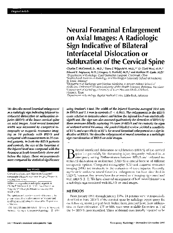 (PDF) Neural foraminal enlargement on axial images: A radiologic sign ...