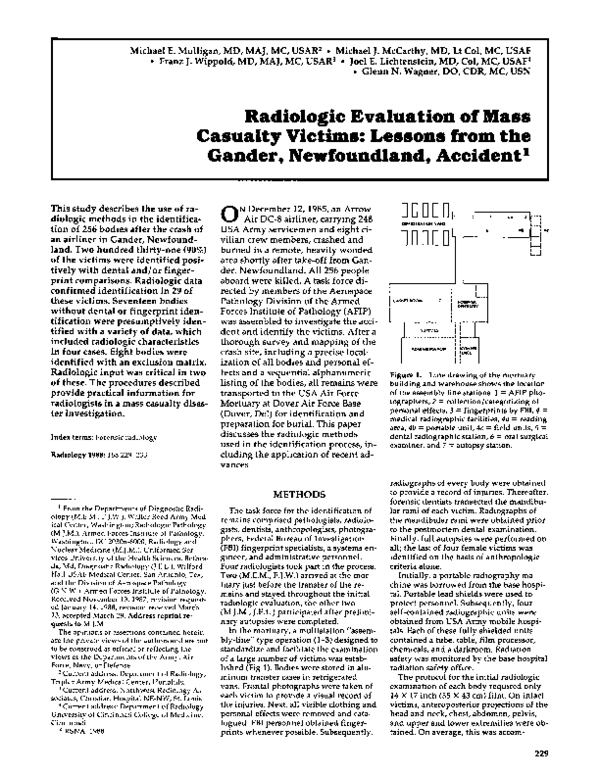 (PDF) Radiologic evaluation of mass casualty victims lessons from the