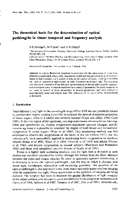(PDF) The theoretical basis for the determination of optical ...