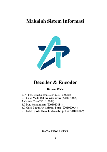 (DOC) Makalah Decoder & Encoder