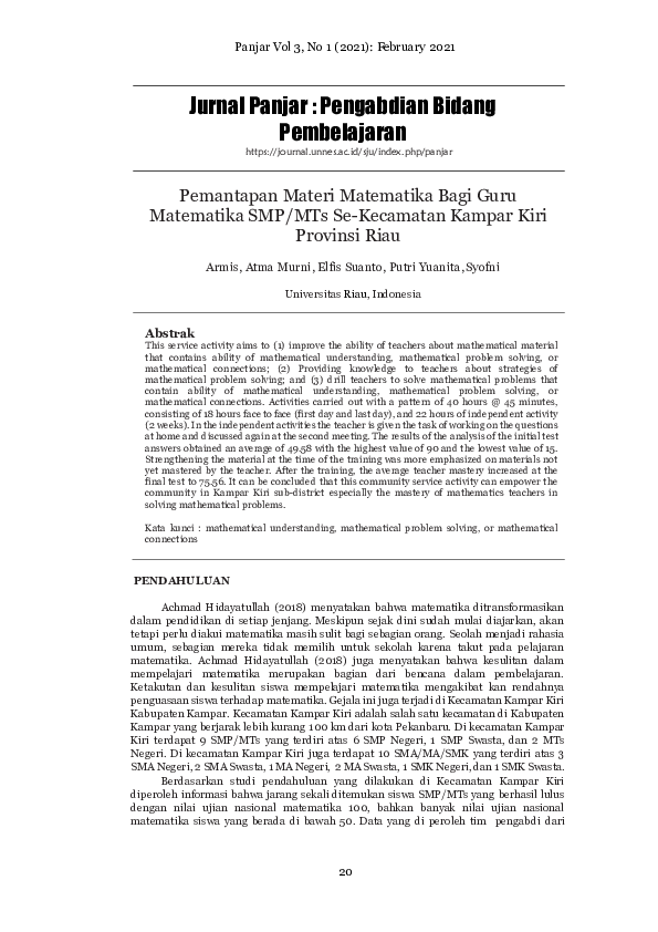 (PDF) Pemantapan Materi Matematika Bagi Guru Matematika SMP/MTs Se ...