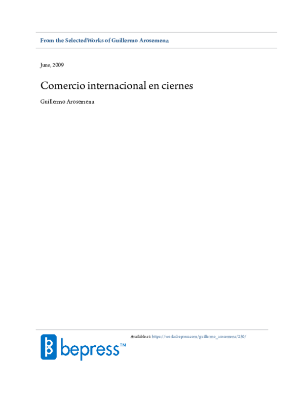 Comercio internacional en ciernes