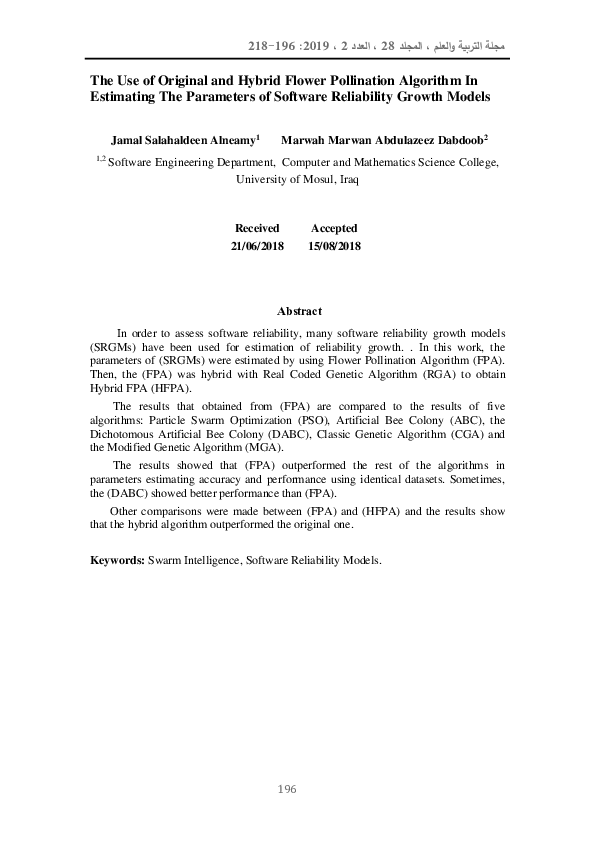 (PDF) The Use of Original and Hybrid Flower Pollination Algorithm In ...