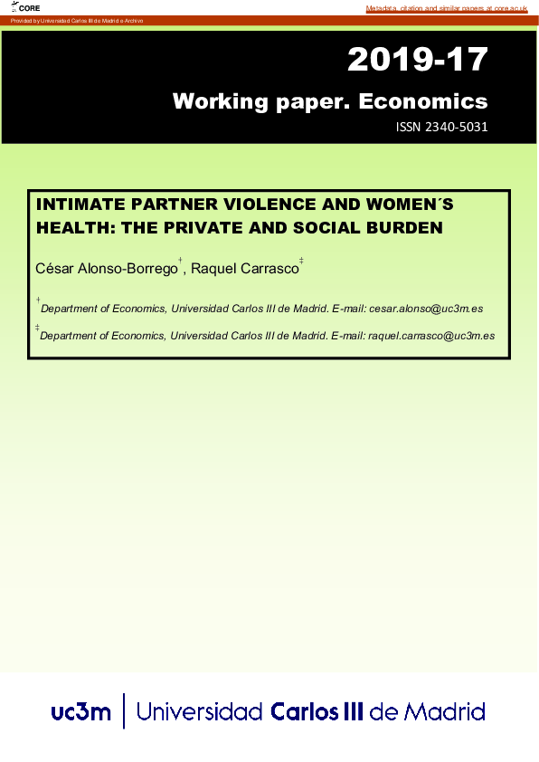 (PDF) Intimate partner violence and women’s health: the private and ...