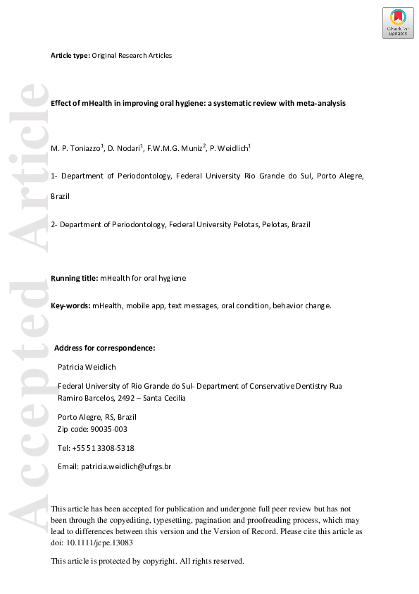 (PDF) Effect of mHealth in improving oral hygiene: A systematic review ...