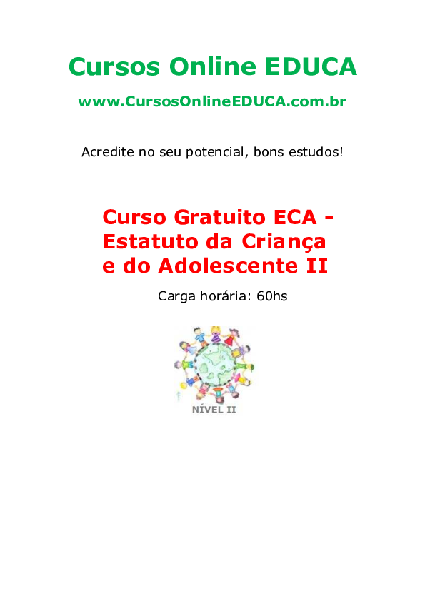 (PDF) Curso ECA Estatuto da Criança e do Adolescente II 60 horas ...