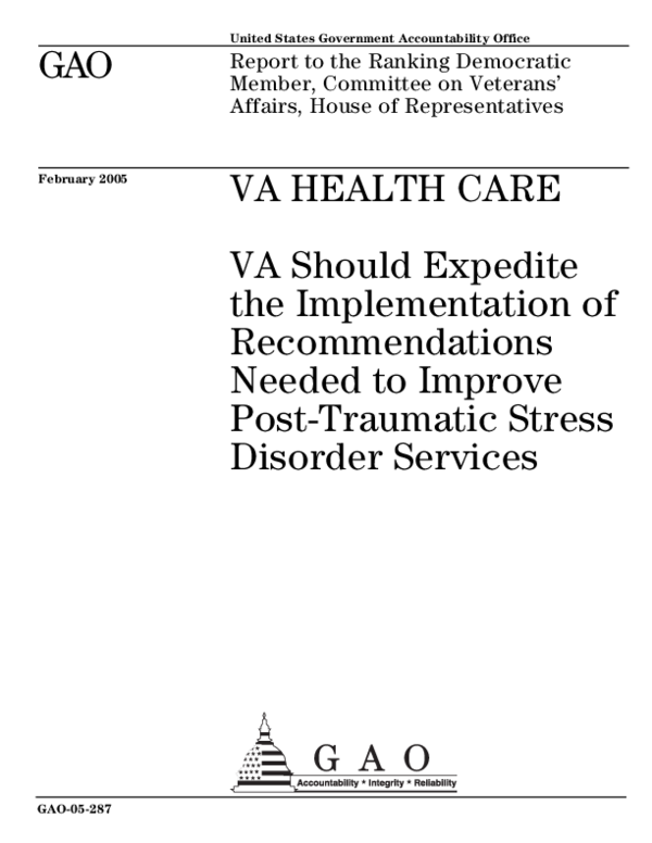 (PDF) VA Health Care: VA Should Expedite the Implementation of ...
