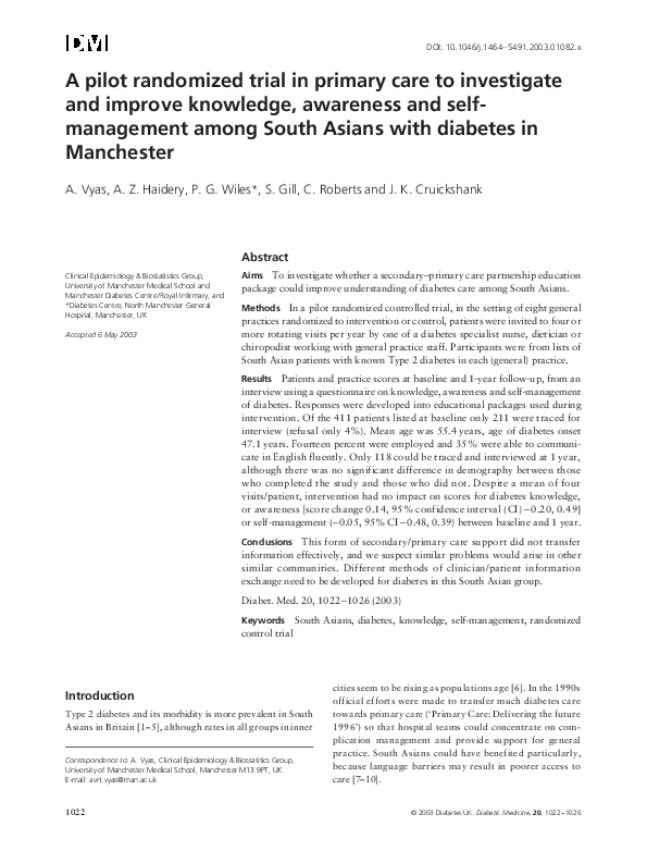 (PDF) A pilot randomized trial in primary care to investigate and ...