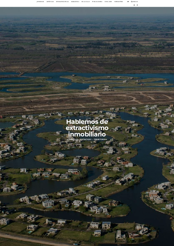 (PDF) Hablemos de extractivismo inmobiliario
