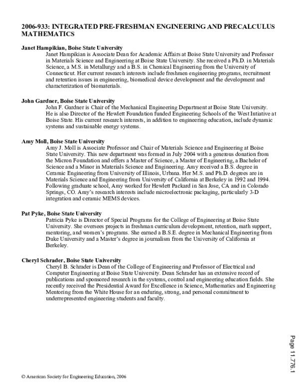 (PDF) Integrated Pre Freshman Engineering And Precalculus Mathematics