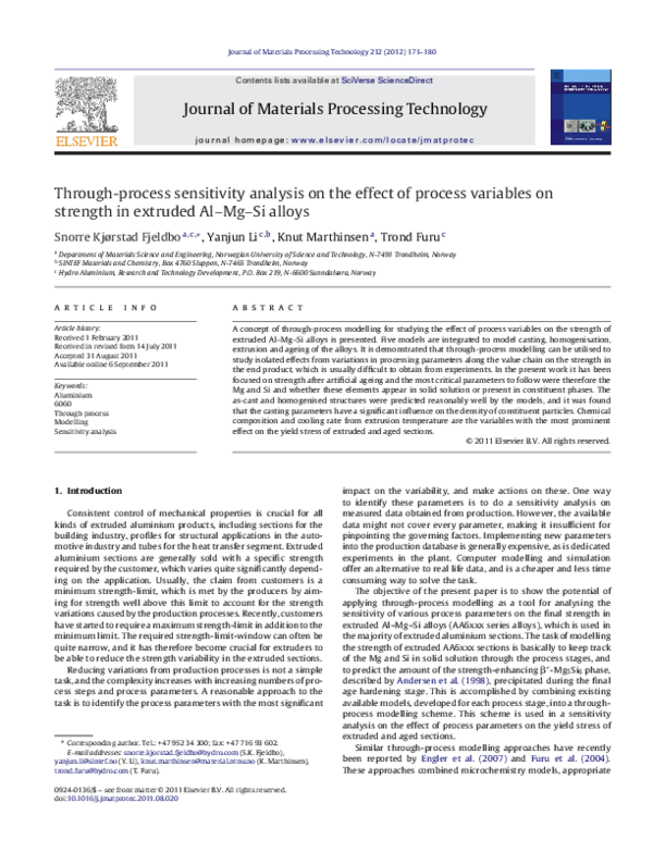 (PDF) Through-process sensitivity analysis on the effect of process ...