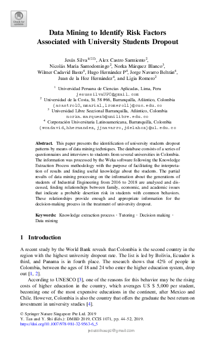 (PDF) Data Mining to Identify Risk Factors Associated with University ...