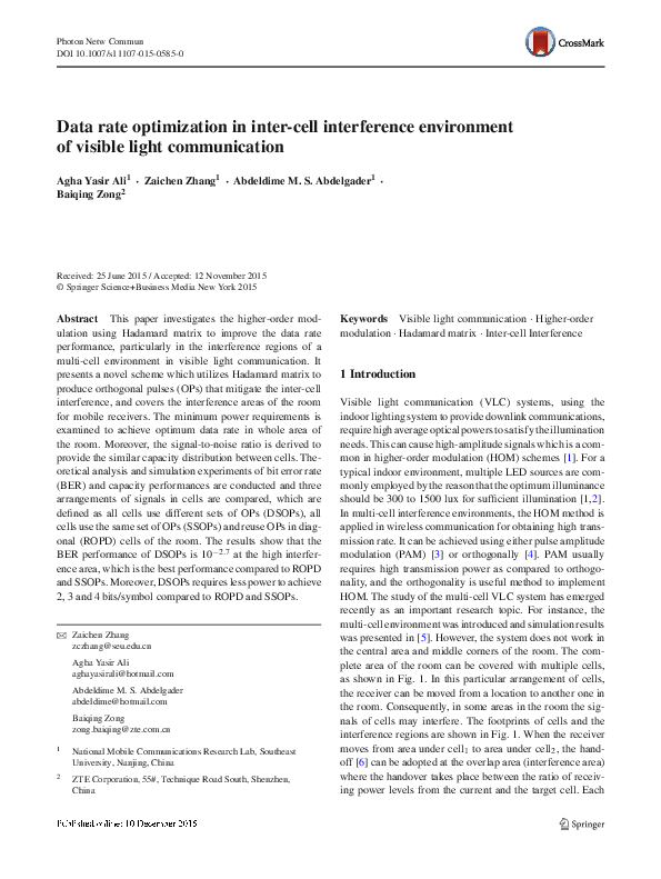 (PDF) Data rate optimization in inter-cell interference environment of ...