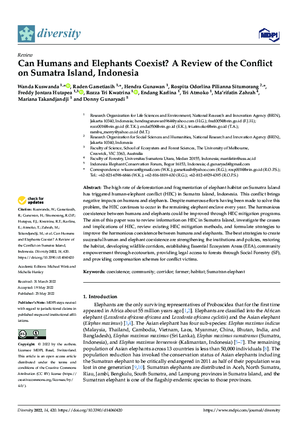 (PDF) Can Humans and Elephants Coexist? A Review of the Conflict on ...