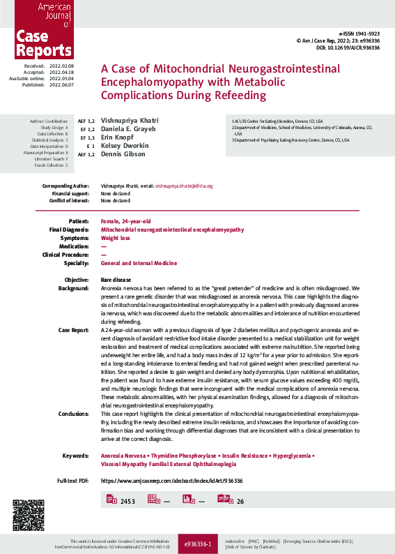 (PDF) A Case of Mitochondrial Neurogastrointestinal Encephalomyopathy ...