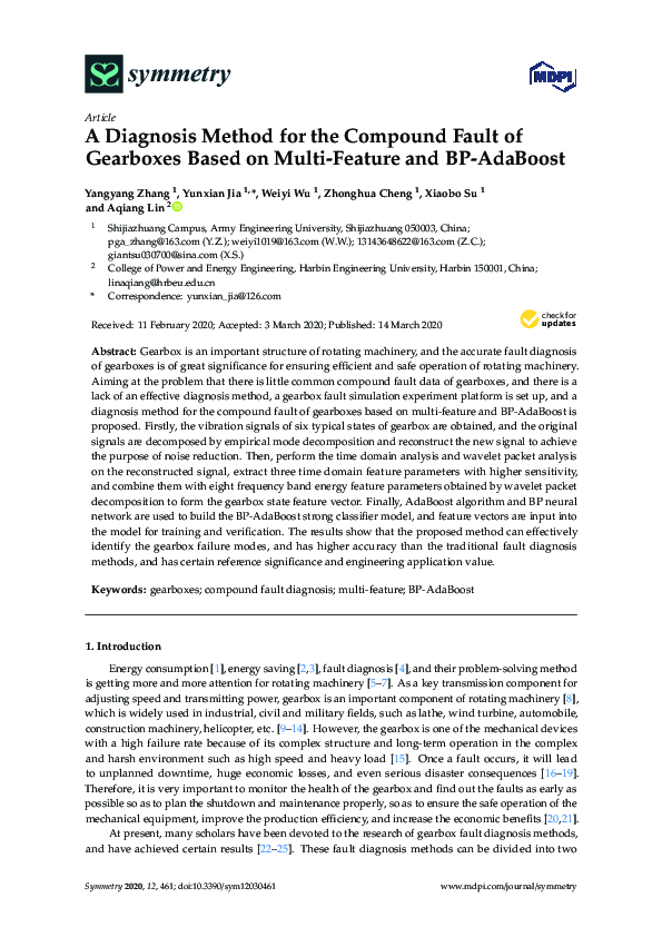 (PDF) A Diagnosis Method for the Compound Fault of Gearboxes Based on ...