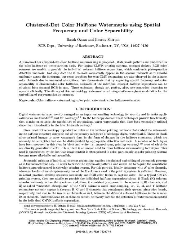 (PDF) Per-separation clustered-dot color halftone watermarks ...
