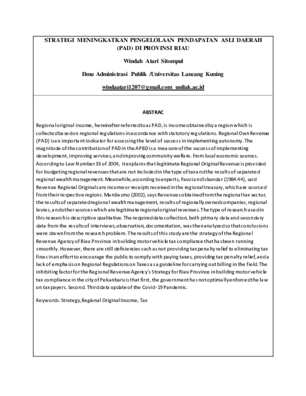 Pengembangan badan usaha milik daerah untuk meningkatkan pendapatan asli daerah