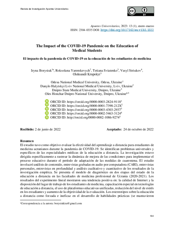 (PDF) The Impact of the COVID-19 Pandemic on the Education of Medical ...