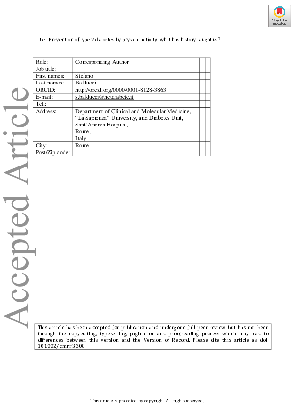 (PDF) Prevention of type 2 diabetes by physical activity: what has ...