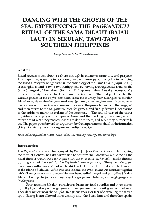 (PDF) Dancing with the Ghosts of the Sea: Experiencing the Pagkanduli ...