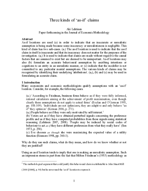(PDF) Three kinds of ‘as-if’ claims
