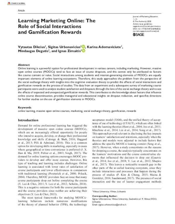 (PDF) Learning Marketing Online: The Role of Social Interactions and ...