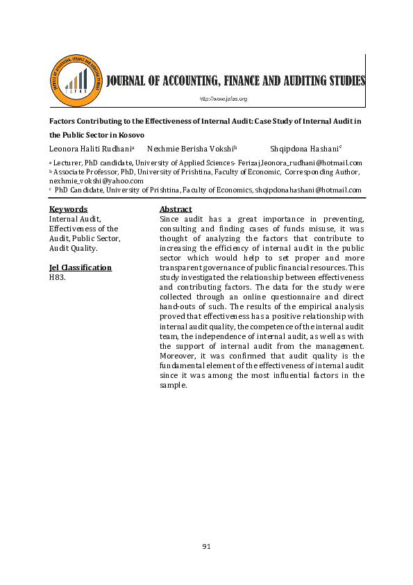 (PDF) Factors contributing to the effectiveness of internal audit ...