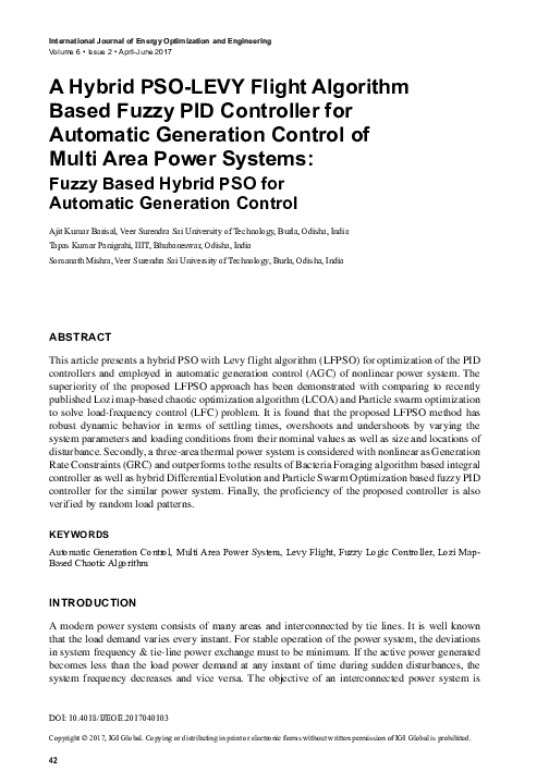 (PDF) A Hybrid PSO-LEVY Flight Algorithm Based Fuzzy PID Controller for ...