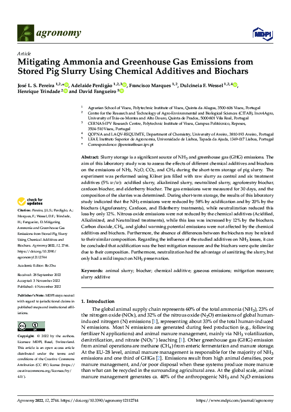 (PDF) Mitigating Ammonia and Greenhouse Gas Emissions from Stored Pig ...