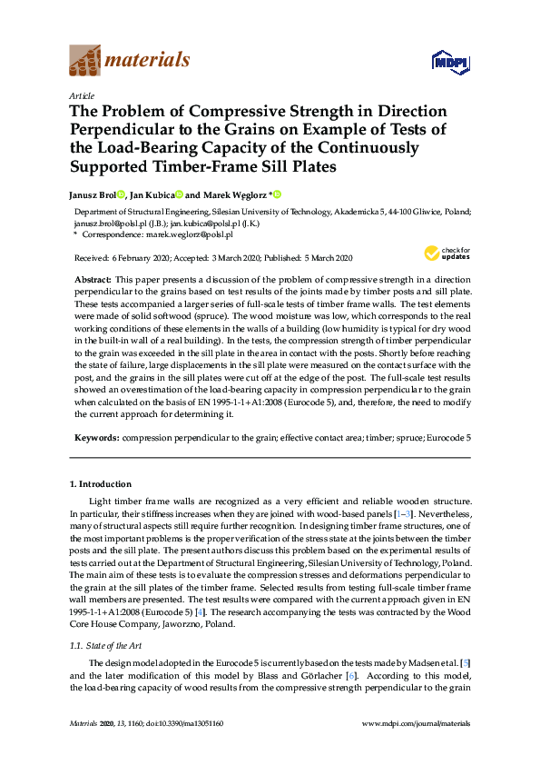 (PDF) The Problem of Compressive Strength in Direction Perpendicular to ...