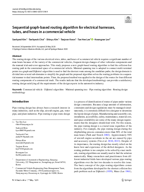 (PDF) Sequential graph-based routing algorithm for electrical harnesses