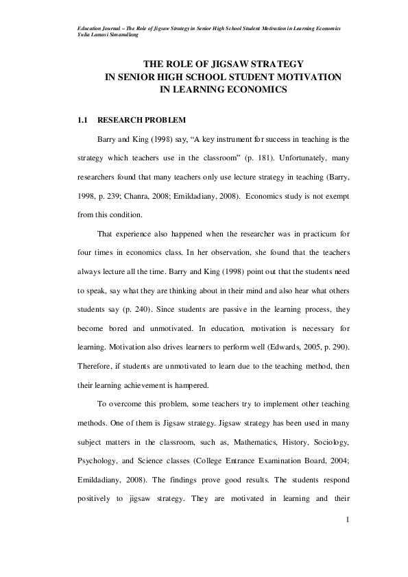 (PDF) The Role of jigsaw strategy in senior high school student ...