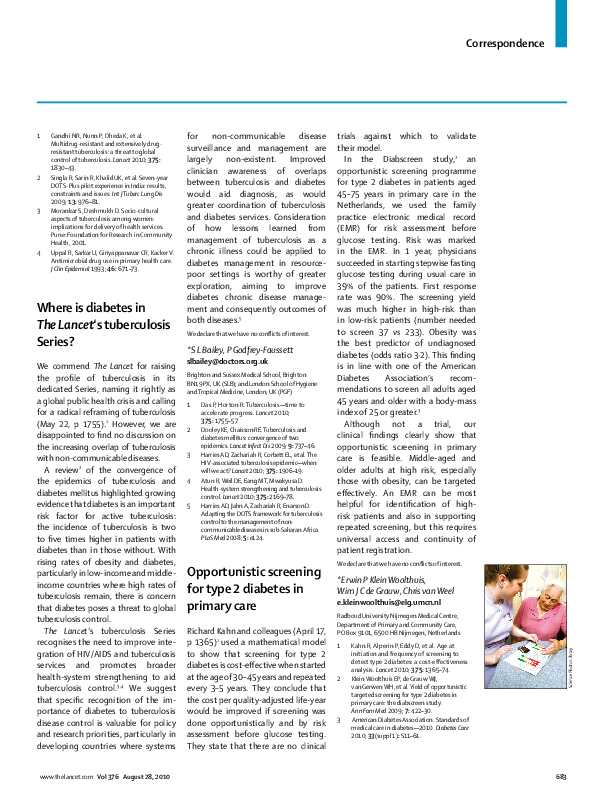 (PDF) Opportunistic screening for type 2 diabetes in primary care