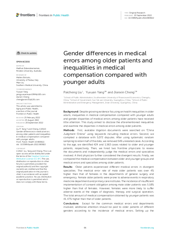 (PDF) Gender differences in medical errors among older patients and ...