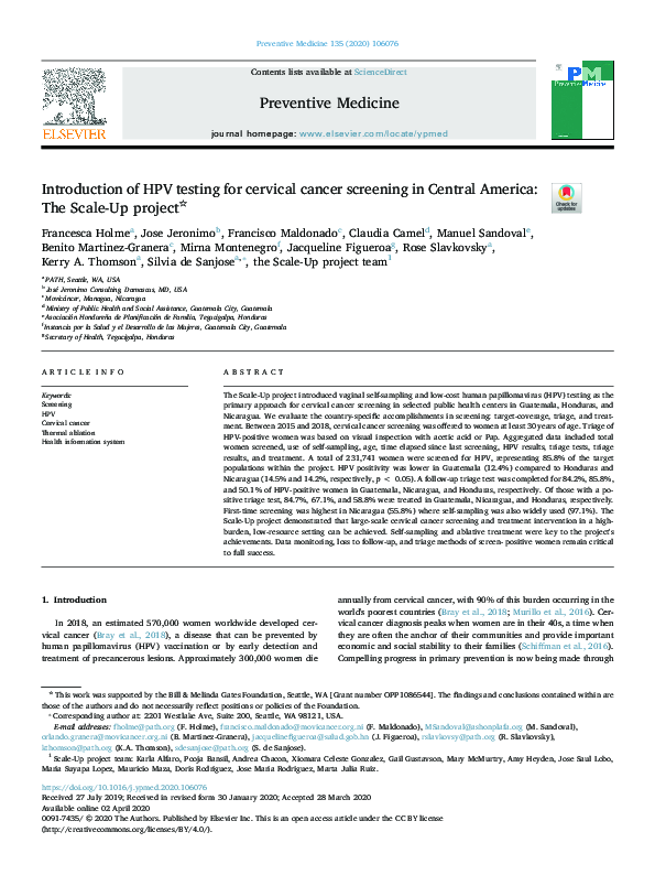 (PDF) Introduction of HPV testing for cervical cancer screening in ...