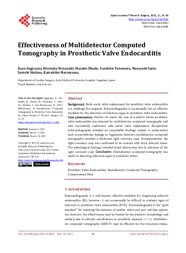 (PDF) Effectiveness of Multidetector Computed Tomography in Prosthetic ...