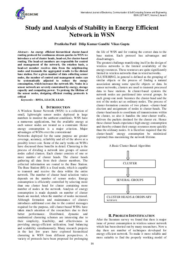 (PDF) Study and Analysis of Stability in Energy Efficient Network in WSN
