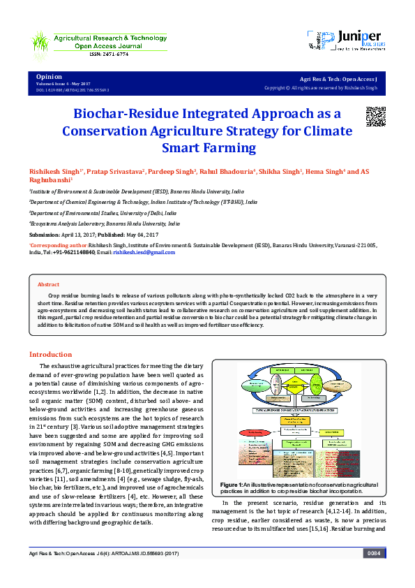 (PDF) Biochar-Residue Integrated Approach as a Conservation Agriculture ...