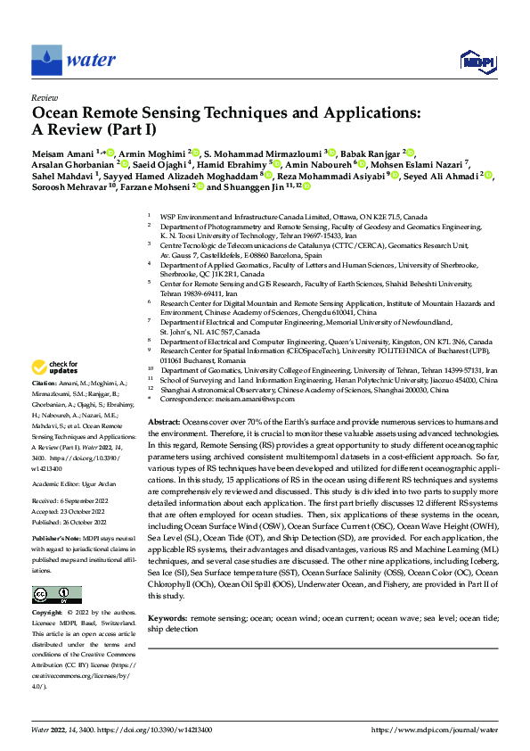 (PDF) Ocean Remote Sensing Techniques and Applications: A Review (Part I)